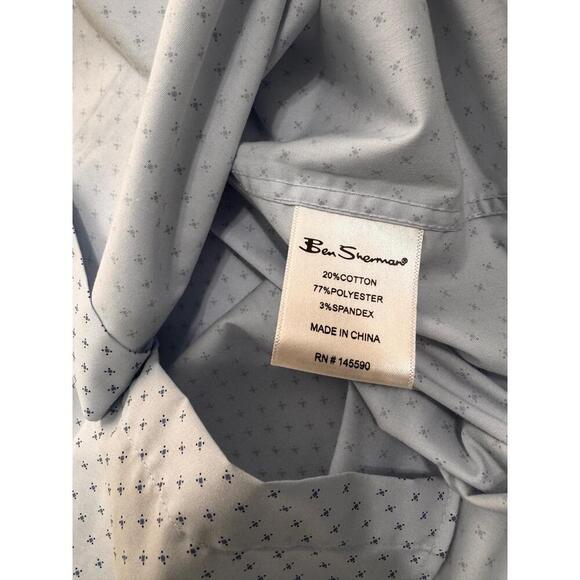 Ben Sherman White & Blue Long Sleeve Button Up Collared Dress Shirt MensXL 34/35 - Picture 6 of 10